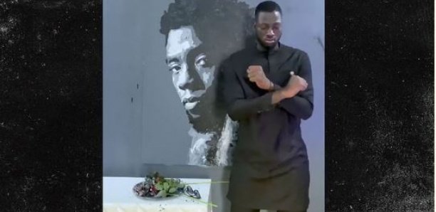 Chadwick Boseman Incroyable Rose Peint Murale fouettée par l’artiste Bou Bou